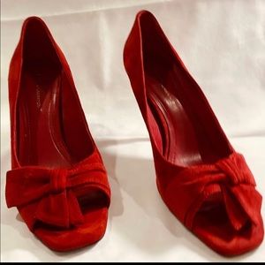 BCBGeneration Suede Shoes in a “Hot Red” color